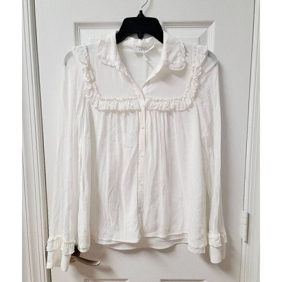 Frame Ruffle-Trim Button Shirts XS - Picture 1 of 10